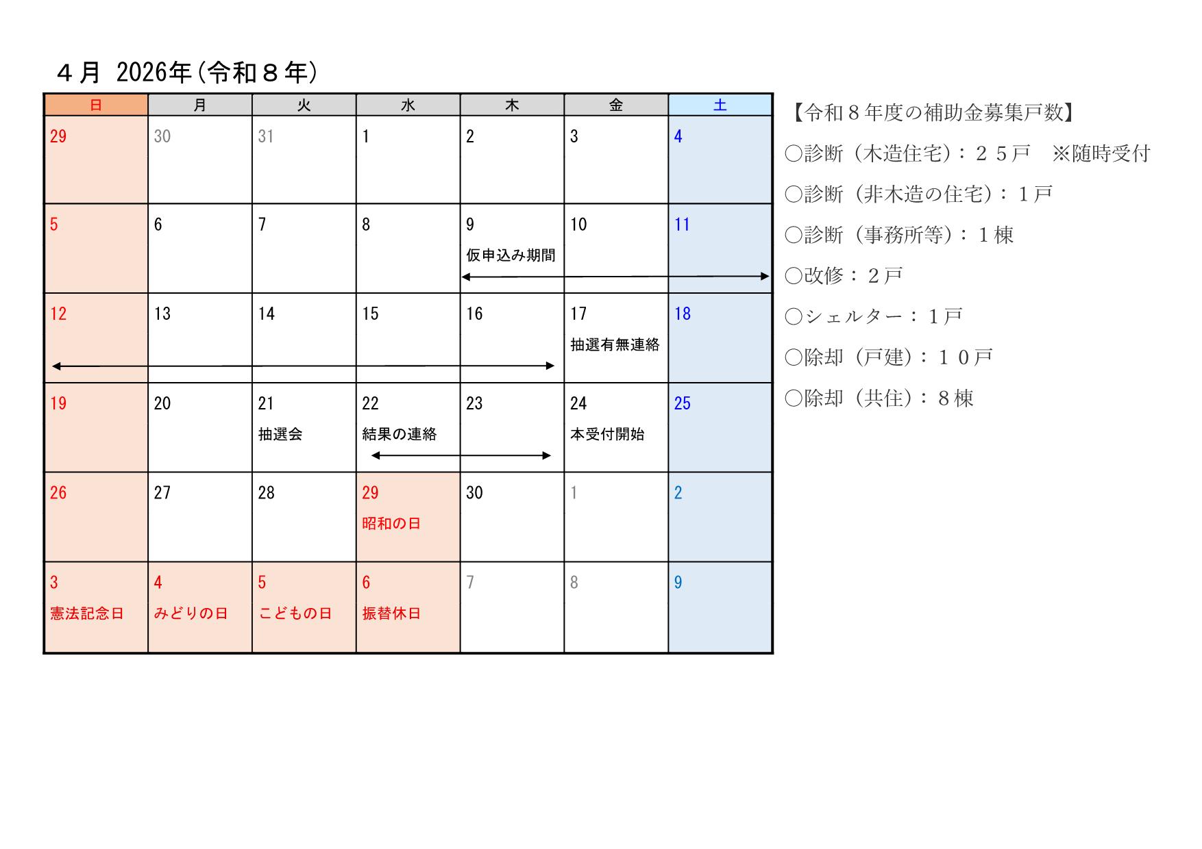 受付スケジュール