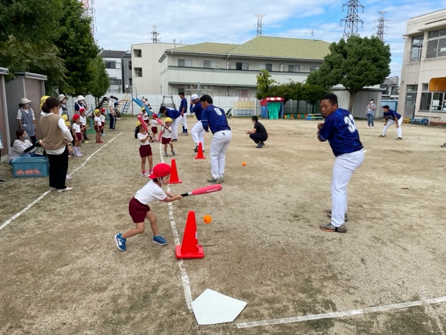 パナソニック野球部が大和田幼稚園にやってきた